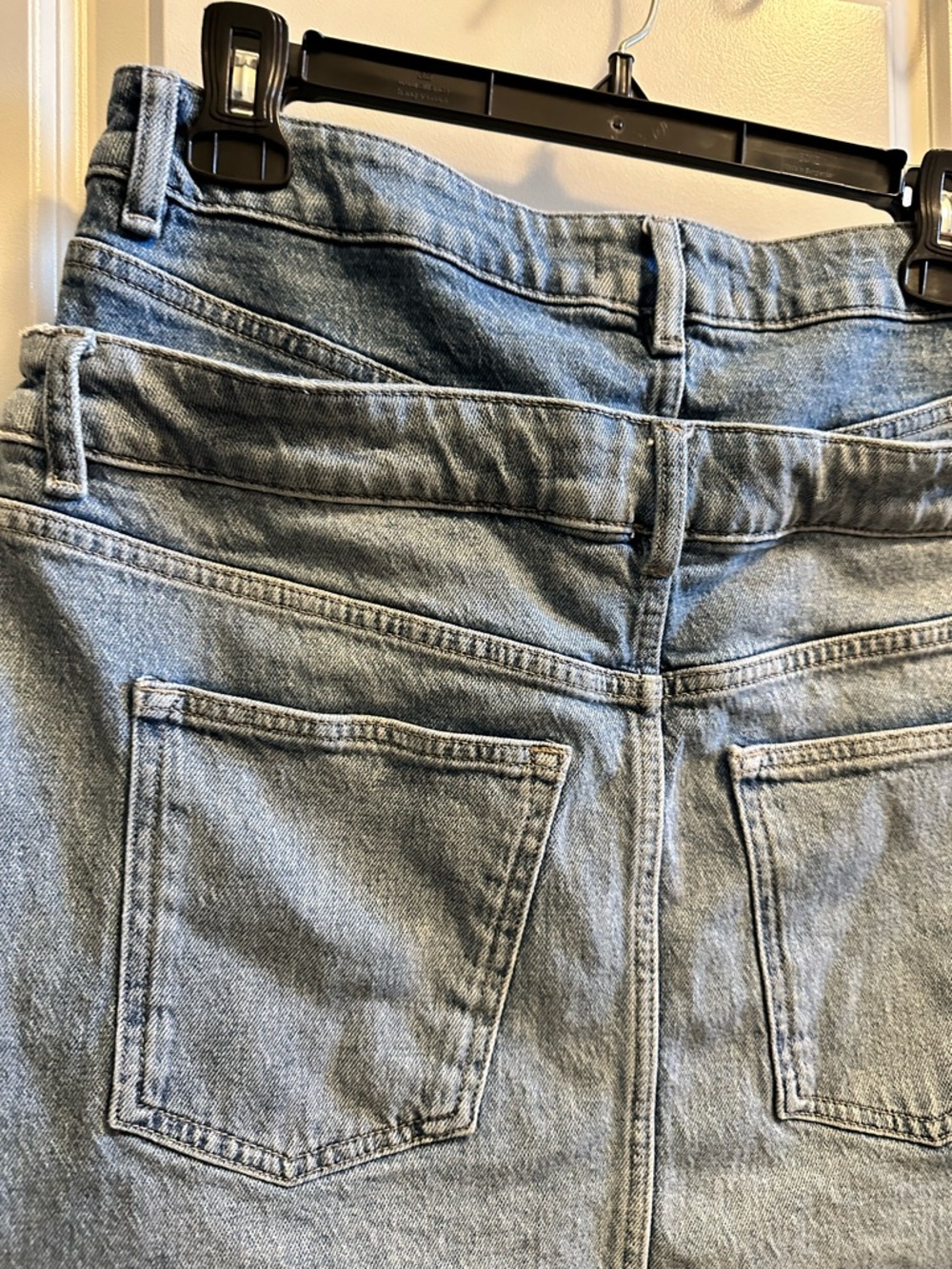 Warp + Weft Two-Tone Light Blue Denim Mini Skirt - Picture 8 of 8